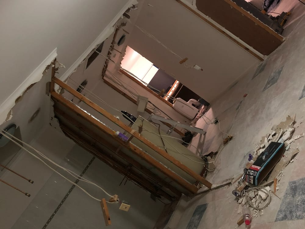Minyama home before renovation — gutted interior mid-demolition